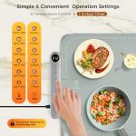 ROEDEER Silicone Warming Mat for Food Extra Large(15.6”x35”),Detachable Structure Food Warming Mats for Countertop,Warming Tray of 6 Temp-Settings & 6H Timer,with Heat Insulation Pad,XL-Gray