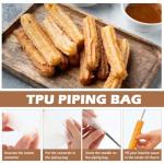 Churro Maker Machine - Stainless Steel Churro Maker Professional Churrera with 8 Stainless Steel Decorating Tips ＆ 8 Discs, Piping Bag, Churro Filler Hollow Churro(Black+silver)