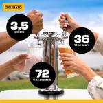 Cooler Keg Portable Kegerator Stainless Steel Insulated Draft System: 2 Refillable 1.75 Gallon Kegs, 24 Hours Ice Cold, No Electricity, Dual Taps, 4 CO2 Cartridges. Beer, Mixed Drinks, Cocktails, Mead