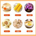 Smart Egg Cooker with Auto Shut, Rapid Egg Cooker Electric 6 Eggs Capacity, Hard, Medium, Soft Boiled Egg Poacher, egg steamer, Multi-function, Knob Controled Auto Shut-Off Function