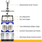 Cooler Keg Portable Kegerator Stainless Steel Insulated Draft System: 2 Refillable 1.75 Gallon Kegs, 24 Hours Ice Cold, No Electricity, Dual Taps, 4 CO2 Cartridges. Beer, Mixed Drinks, Cocktails, Mead