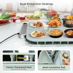 ROEDEER Silicone Warming Mat for Food Extra Large(15.6”x35”),Detachable Structure Food Warming Mats for Countertop,Warming Tray of 6 Temp-Settings & 6H Timer,with Heat Insulation Pad,XL-Gray