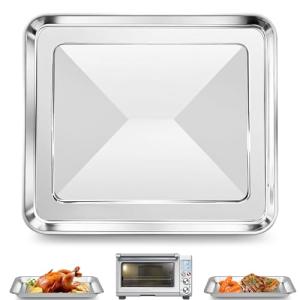 GCQ 11.77" × 11.77" Toaster Oven Baking Pan for Breville Smart Oven BOV800XL, Smart Oven Plus BOV810BSS, Smart Oven Pro BOV845BSS, Smart Oven Air BOV900BSS for Ninja SP100 SP101 SP201 Air Fry Oven