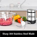 Kitchen in the box Food Processor, Electric Meat Grinder & Food Chopper with 400W Powerful Veggie Chopper-2 Bowls（8 Cup+8 Cup） & 2 Bi-Level Blades for Meat/Fish/Vegetable/Baby Food（Sliver Button）