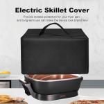 Electric Skillet Cover Electric Frying Pan Cover Heavy Duty Waterproof Heat-Resistant Nylon Covers Case for bella Make Take Oven Grill/for Crux Electric Skillet (Black)