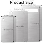 3 Pcs Stainless Steel Cutting Board for Kitchen, 13"x9.1", 12"x7.6", 9.3"x6" Stainless Steel Cutting Board for Kitchen 304 Steel Chopping Metal Cutting Board Set for Kitchen Meat Fruit Vegetable