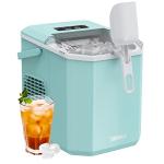 Silonn Ice Maker Countertop Machine with Handle, 26lbs in 24h, 9 Ice Cubes Ready in 6 Mins, Self-Cleaning Ice Makers with Basket and Scoop, Ideal for Home Kitchen Camping, Green