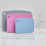 Liflicon Silicone Thick Cutting Boards Mats Set of 3 Foldable & Flexible Design Juice Grooves Easy Grip Handle Dishwasher Safe for Kitchen,BPA free Silicone Cutting Board-Light Green