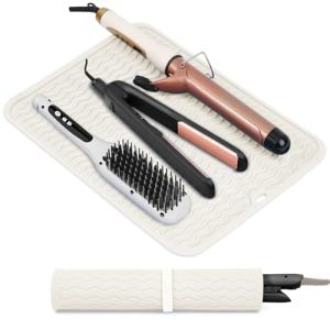 Suafrnut Oversize Silicone Heat Resistant Mat, Portable Travel Mat Cover for Curling Irons, Flat Irons, Hair Straightener and Hot Hair Styling Tools(14.2" x 11")