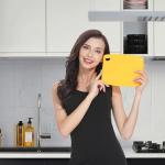 Liflicon Silicone Thick Cutting Boards Mats Set of 3 Foldable & Flexible Design Juice Grooves Easy Grip Handle Dishwasher Safe for Kitchen,BPA free Silicone Cutting Board-Light Green