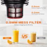Cold Press Juicer, 5.5inch Wide Feed Chute Juicer Machine, Slow Masticating Juicer for Whole Vegetables & Fruits, Gray