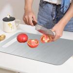 3 Pcs Stainless Steel Cutting Board for Kitchen, 13"x9.1", 12"x7.6", 9.3"x6" Stainless Steel Cutting Board for Kitchen 304 Steel Chopping Metal Cutting Board Set for Kitchen Meat Fruit Vegetable