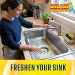 Drain Weasel Garbage Disposal Pods Cleaner and Deodorizer, Sink Odor Eliminator with Foaming Action, Septic-Safe Enzyme Formula, Fresh Lemon Scent, Pack of 5