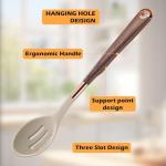 MANJIA Silicone Spatulas Set, Nonstick Silicone Spoon & Turner Spatula Set, Serving Spoon kitchen Spatula for Cooking Fish, Eggs,Flipper, Cooking Utensils Set 2pcs (khaki-slotted spoon & spatula)