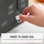 Martha Stewart 4 Slice Toaster, 10 Shade Settings with Defrost, Cancel, Bagel & Gluten-Free, Extra-Wide Self-Centering Slots for Waffles & Artisan Bread, Removable Crumb Tray, Cord Wrap, 1800W, Caviar