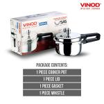 Vinod Pressure Cooker Stainless Steel – Outer Lid - 2 Liter – Induction Base Cooker – Indian Pressure Cooker – Sandwich Bottom – Best Used For Indian Cooking, Soups, and Rice Recipes, Quinoa