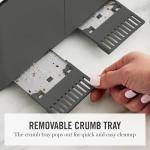 Martha Stewart 4 Slice Toaster, 10 Shade Settings with Defrost, Cancel, Bagel & Gluten-Free, Extra-Wide Self-Centering Slots for Waffles & Artisan Bread, Removable Crumb Tray, Cord Wrap, 1800W, Caviar