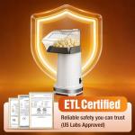 Popcorn Maker Machine - 99% High Popping Rated Air Popper Popcorn Maker, 2 Minutes Fast Making Electric Popcorn Machine with On/Off Switch, Oil-Free ETL Certified Popcorn Popper for Home, Party, Movie