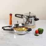 Vinod Pressure Cooker Stainless Steel – Outer Lid - 2 Liter – Induction Base Cooker – Indian Pressure Cooker – Sandwich Bottom – Best Used For Indian Cooking, Soups, and Rice Recipes, Quinoa