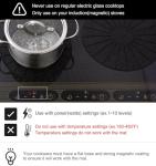 Lazy K Induction Cooktop Mat - Silicone Fiberglass Scratch Protector - for Magnetic Stove - Non Slip Pads to Prevent Pots from Sliding During Cooking_ Black (9.4inches)