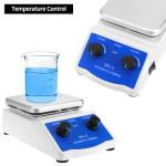 QWORK Magnetic Stirrer Hot Plate Mixer with 1000ml Capacity, 5x5 inch Size, 520°F Max Temperature - 100-2000 RPM