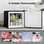 Kismile Compact Upright Mini Freezer 1.2Cu.ft, Black Design with Handle & Shelves, 3 Adjustable Thermostat, Quiet Operation for Home & Office