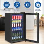 Dawmilon 3.2 Cu.Ft Mini Fridge – 120 Can Beverage Refrigerator with Glass Door, Adjustable Shelves & Temperature Control, Ideal Drink Cooler for Soda, Wine & Beer in Home or Office