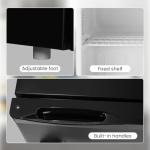 Kismile Compact Upright Mini Freezer 1.2Cu.ft, Black Design with Handle & Shelves, 3 Adjustable Thermostat, Quiet Operation for Home & Office