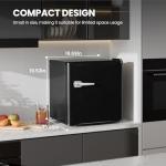 Kismile Compact Upright Mini Freezer 1.2Cu.ft, Black Design with Handle & Shelves, 3 Adjustable Thermostat, Quiet Operation for Home & Office