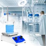 QWORK Magnetic Stirrer Hot Plate Mixer with 1000ml Capacity, 5x5 inch Size, 520°F Max Temperature - 100-2000 RPM