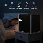 Kismile Compact Upright Mini Freezer 1.2Cu.ft, Black Design with Handle & Shelves, 3 Adjustable Thermostat, Quiet Operation for Home & Office