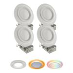 HALO 6” Dual Zone Smart Wi-Fi® Canless LED Light Powered by WiZ Pro 4 Pack, Dimmable Full Color w/SpaceSense, Smart Home Ready RLWZDZC6-4PK
