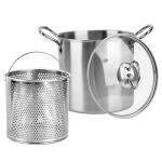 3.5L Deep Fryer Pot with Oil Drip Drainer Stainless Steel Fryer Pot with Lid and Basket Deep Frying Pot for Party Restaurant Kitchen Dining Party Picnic