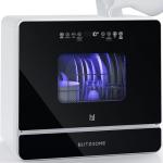 BLITZHOME Countertop Portable Dishwasher, 9 Programs, 167℉ High-Temp, 360° 3 Spray, 24H Timing, Hot Air Drying, Air Refresh, Baby-Care, LED Light, 5.2L Built-in Water Tank for Apartments RVs
