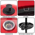 QPMR Electric Grill Outdoor/Indoor,Portable BBQ Grill with Nonstick Surface,200 Square Inches Indoor Electric Barburcue Grill with Adjustable Heat,Stand/Tabletop,for Patio/Yard/Home(Red)