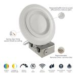 HALO 6” Dual Zone Smart Wi-Fi® Canless LED Light Powered by WiZ Pro 4 Pack, Dimmable Full Color w/SpaceSense, Smart Home Ready RLWZDZC6-4PK