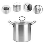 3.5L Deep Fryer Pot with Oil Drip Drainer Stainless Steel Fryer Pot with Lid and Basket Deep Frying Pot for Party Restaurant Kitchen Dining Party Picnic