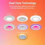 HALO 6” Dual Zone Smart Wi-Fi® Canless LED Light Powered by WiZ Pro 4 Pack, Dimmable Full Color w/SpaceSense, Smart Home Ready RLWZDZC6-4PK