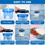 Greek Yogurt Strainer with Lid and Strainer Cloth, Ultra Fine Mesh Dry Yogurts Maker Separator, Reusable Yoghurt Filter to Makes Small Batches(450g)