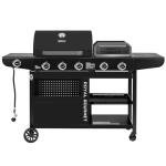 Royal Gourmet ZH3004H 3-in-1 Premium Gas Grill and Pizza Oven Combo with Side Burner, 59,000 BTU, 5-Burner Propane Gas Grill, Pizza Grill Combo, for Backyard, Patio and Outdoor, Black