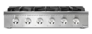 THOR KITCHEN Pro-Style Gas Rangetop with 6 Sealed Burners 36 - Inch, Stainless Steel HRT3618U