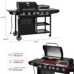 Royal Gourmet ZH3004H 3-in-1 Premium Gas Grill and Pizza Oven Combo with Side Burner, 59,000 BTU, 5-Burner Propane Gas Grill, Pizza Grill Combo, for Backyard, Patio and Outdoor, Black