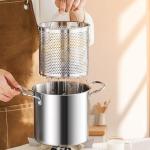 3.5L Deep Fryer Pot with Oil Drip Drainer Stainless Steel Fryer Pot with Lid and Basket Deep Frying Pot for Party Restaurant Kitchen Dining Party Picnic