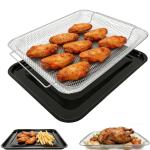 GXF Air Fry Basket & Tray Set for GE Oven, Replacement Parts for GE Appliances Range & Wall Oven PM48X120, 15” x 12” Tray Pan for Baking Roasting Draining & Crispy Air Frying, Dishwasher Safe
