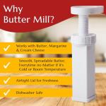 Max Space Butter Mill Butter Dispenser Stick - Twist to Spread Thin Butter Ribbons, Keeps Butter & Margarine Fresh Longer - Easy Spreadable Butter Dispenser - Superior to a Butter Dish - USA Designed