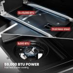 Royal Gourmet ZH3004H 3-in-1 Premium Gas Grill and Pizza Oven Combo with Side Burner, 59,000 BTU, 5-Burner Propane Gas Grill, Pizza Grill Combo, for Backyard, Patio and Outdoor, Black