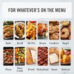 Martha Stewart French Door Air Fryer Toaster Oven Combo, 34QT Countertop Convection, 12-in-1, Bake, Broil, Roast, Fits 12” Pizza, Dehydrate, 5 Accessories, Air Fry Basket, Stainless Steel, Caviar Gray