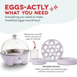 Dash Rapid Egg Cooker - Boiler, Poacher & Steamer - Includes Measuring & Recipe Guide - Dishwasher Safe - BPA Free - Holds 7 Eggs, Lavender