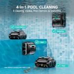(2026 Upgrade) WYBOT C1 Pool Robot Vacuum for Inground Pools, 4-in-1 Cordless Robotic Pool Cleaner for Above Ground Pools up to 1,614 Sq.ft, Wall & Waterline Cleaning, 150-Min Runtime (Mirror Black)