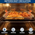 GXF Air Fry Basket & Tray Set for GE Oven, Replacement Parts for GE Appliances Range & Wall Oven PM48X120, 15” x 12” Tray Pan for Baking Roasting Draining & Crispy Air Frying, Dishwasher Safe